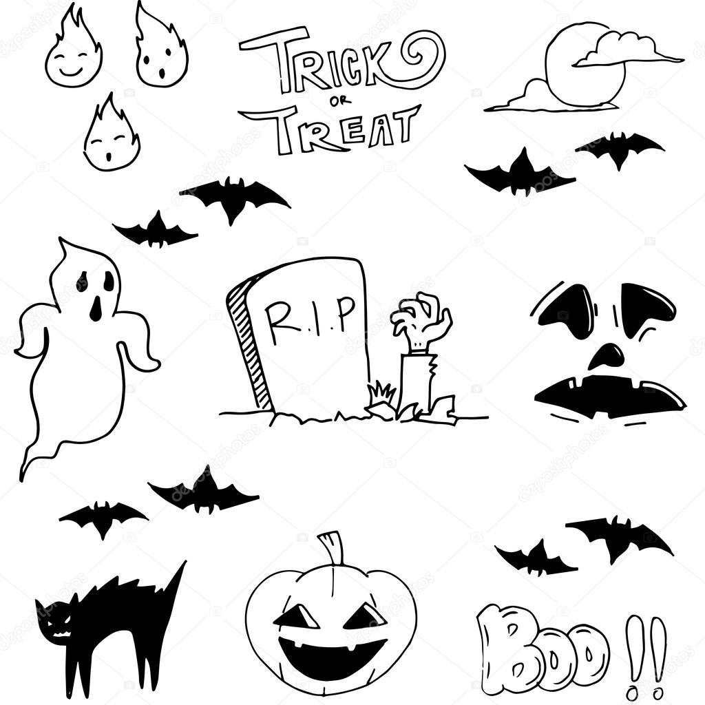 Fantôme Halloween Doodle Vecteur Art Image Vectorielle Par destiné Dessin Fantome Halloween 