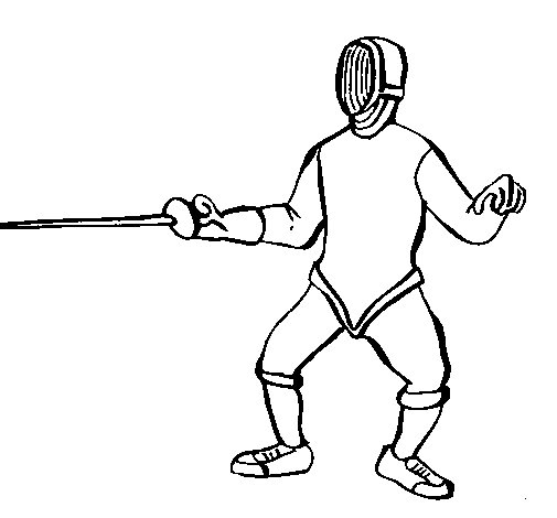 Fencing Defense Coloring Page - Coloringcrew avec Dessin Escrime 