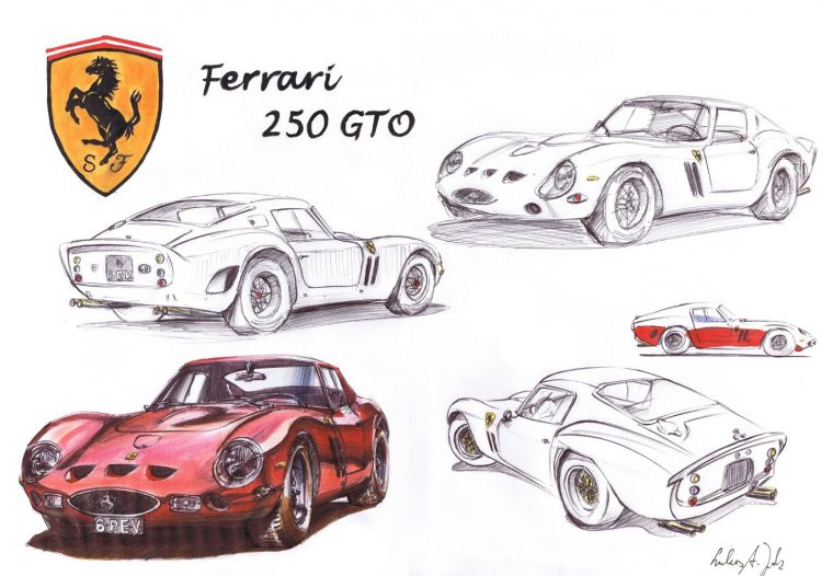 Ferrari Gto Drawing – Google Search intérieur Dessin Ferrari