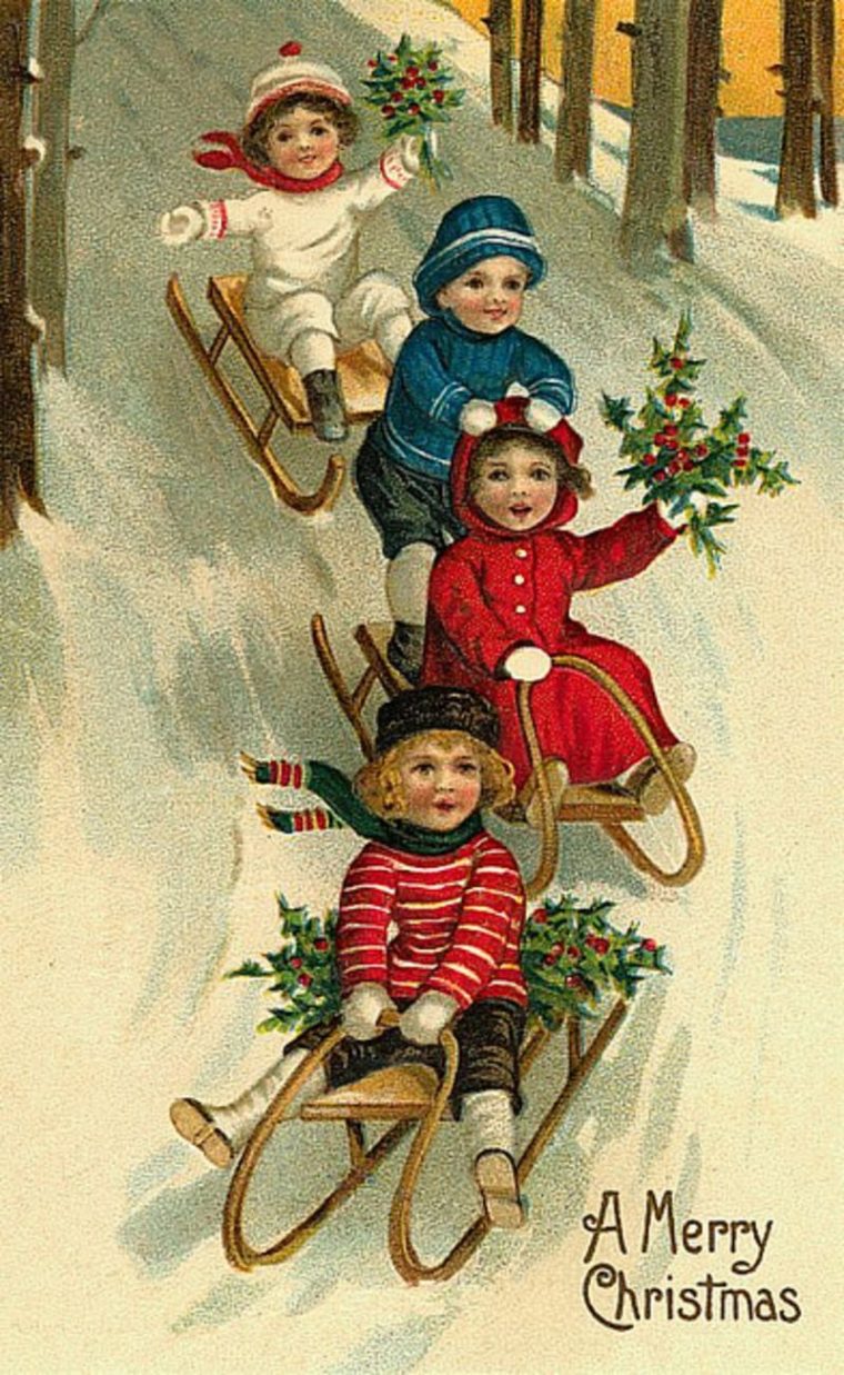 Fete Noel Vintage Gifs Images – Page 11  Christmas Card pour Images Noêl