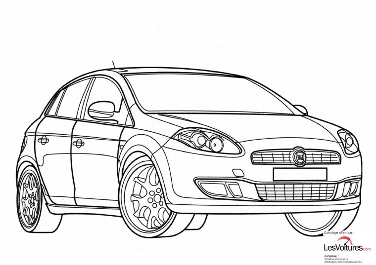 Fiat-Bravo-Coloriage-Voiture  Les Voitures encequiconcerne Coloriage Voitures