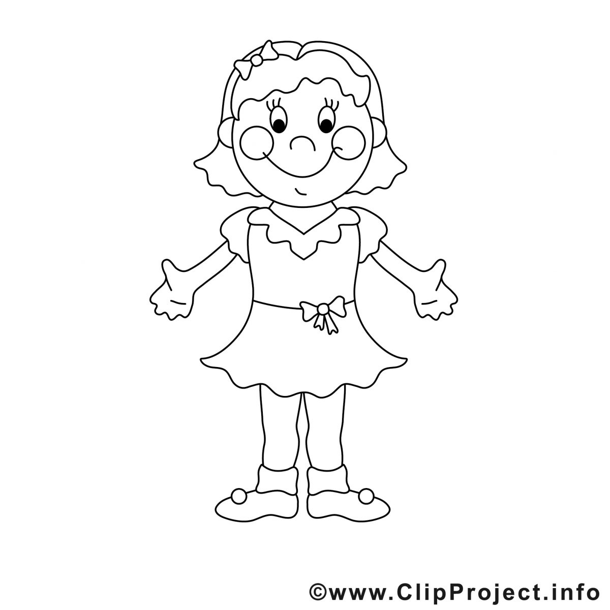 Fille Clipart - Enfants Dessins À Colorier - Enfants serapportantà Dessiner Pour Les Enfants