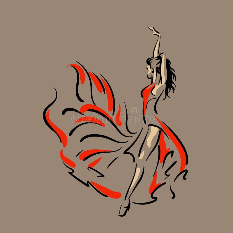 Flamenco Illustration De Vecteur. Illustration Du Danse à Comment Dessiner Une Danseuse De Flamenco