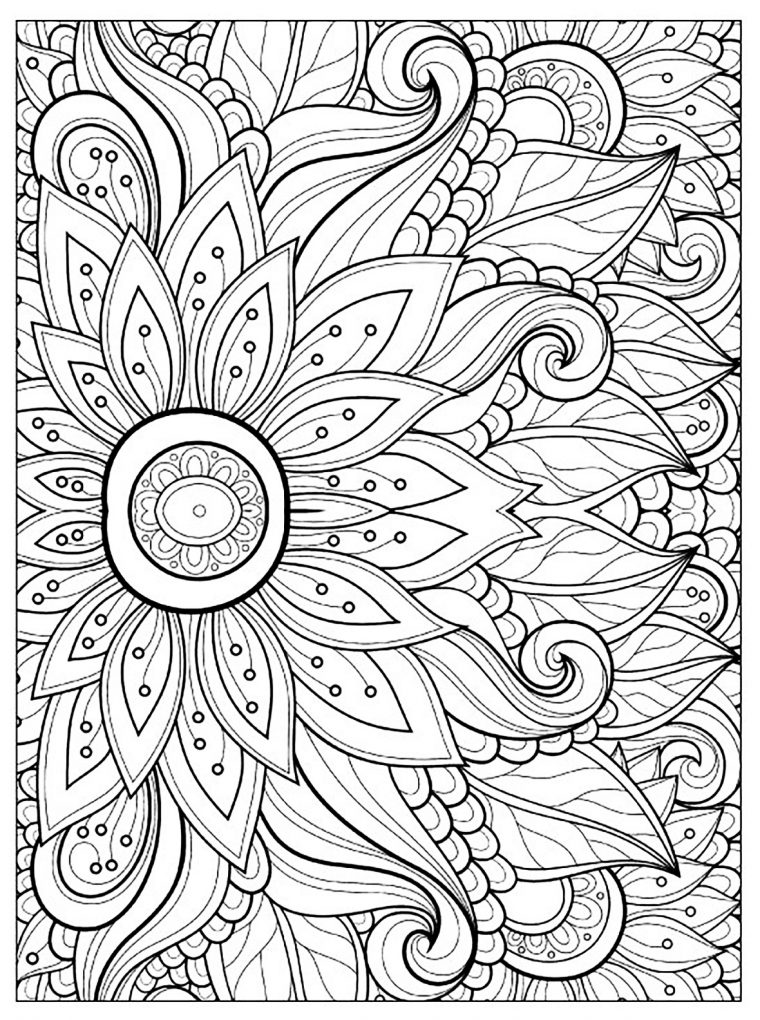 Fleur Aux Multiples Pétales – Coloriage De Fleurs concernant Dessin Fleurs