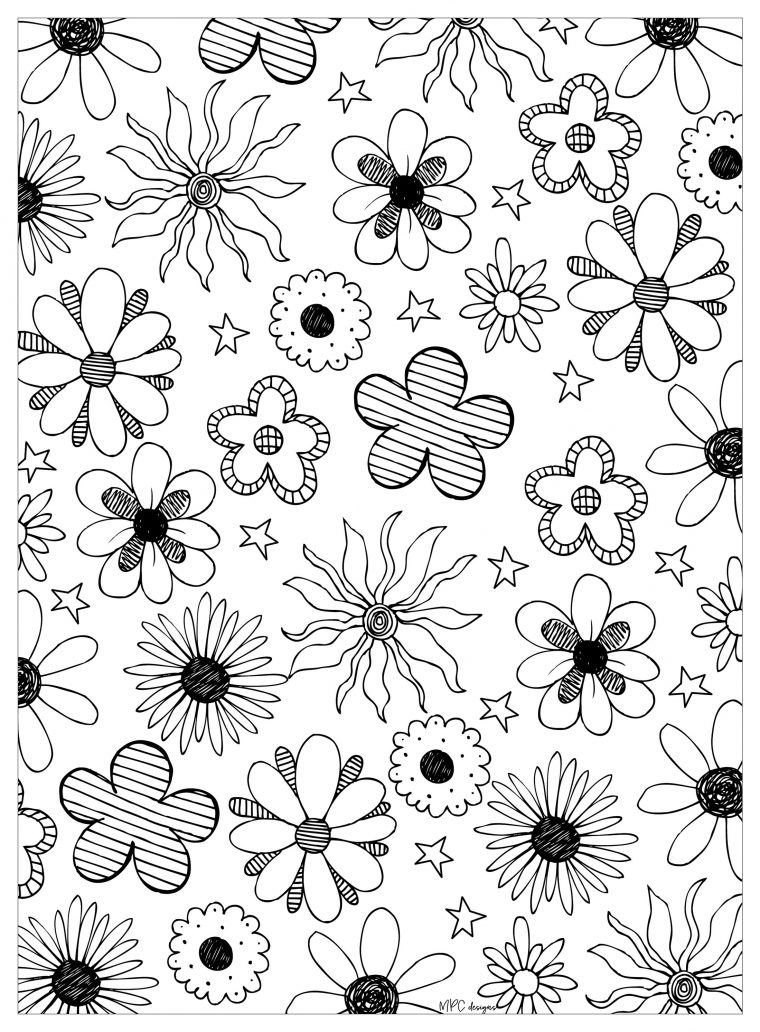 Fleurs Mpc Design – Coloriage De Fleurs – Coloriages Pour encequiconcerne Dessin Des Fleurs A Imprimer