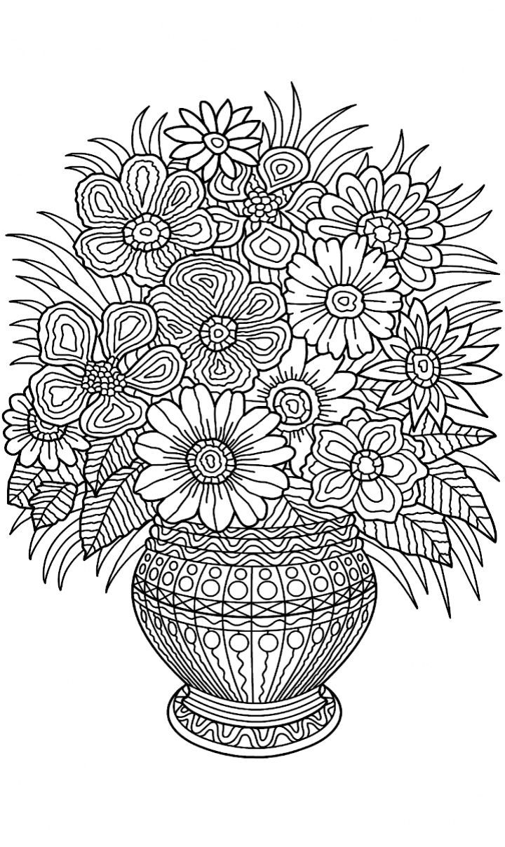 Flower Vase Coloring Page  Abstract Coloring Pages concernant Coloriage Vase