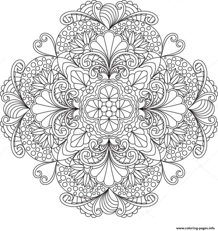 Flowers Mandala Coloring Pages Printable tout Dessin Mandala