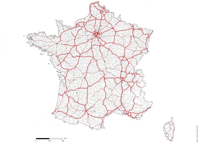 France-Reseaux-Routier-Lambert93-Echelle – Cap Carto À serapportantà Fonds De Carte France Eduscol