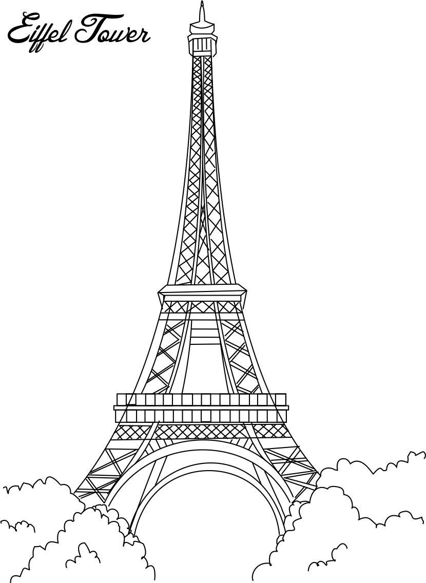 Free Printable Eiffel Tower Coloring Pages For Kids intérieur Tour Eiffel Dessin 