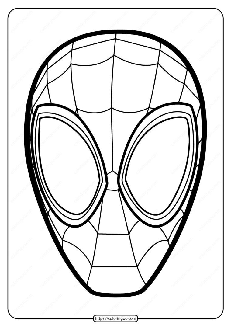 Free Printable Spiderman Mask Pdf Coloring Page pour Coloriage Masque Spiderman