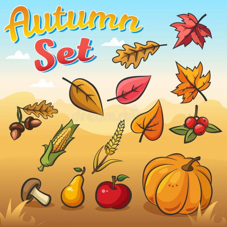 Fruits D Automne Stock Illustrations, Vecteurs, & Clipart destiné Dessin Fruits D Automne