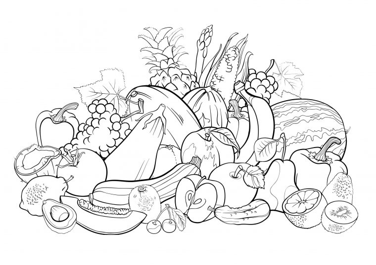 Fruits – Fleurs Et Végétation – Coloriages Difficiles Pour dedans Coloriage Fruit