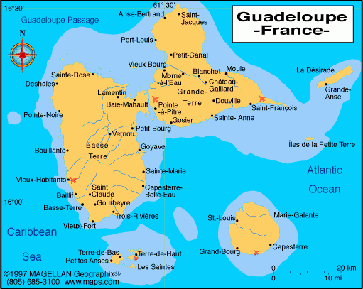Géographie De La Guadeloupe - Voyages - Cartes dedans Carte De La Guadeloupe À Imprimer 