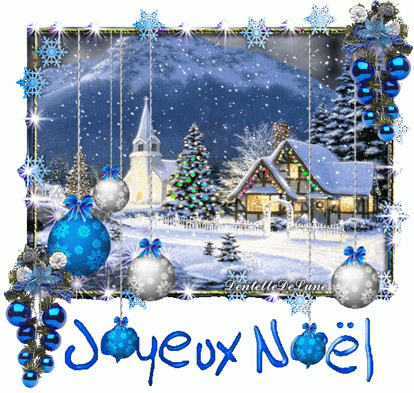 Gif-Animé-Joyeux-Noël-Paysage-Enneigé-Décorations-Noël avec Joyeux Noel Image Gratuite 