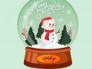 Globe Boule De Neige Joyeux Noël Dessinés À La Main pour Boule De Neige Dessin
