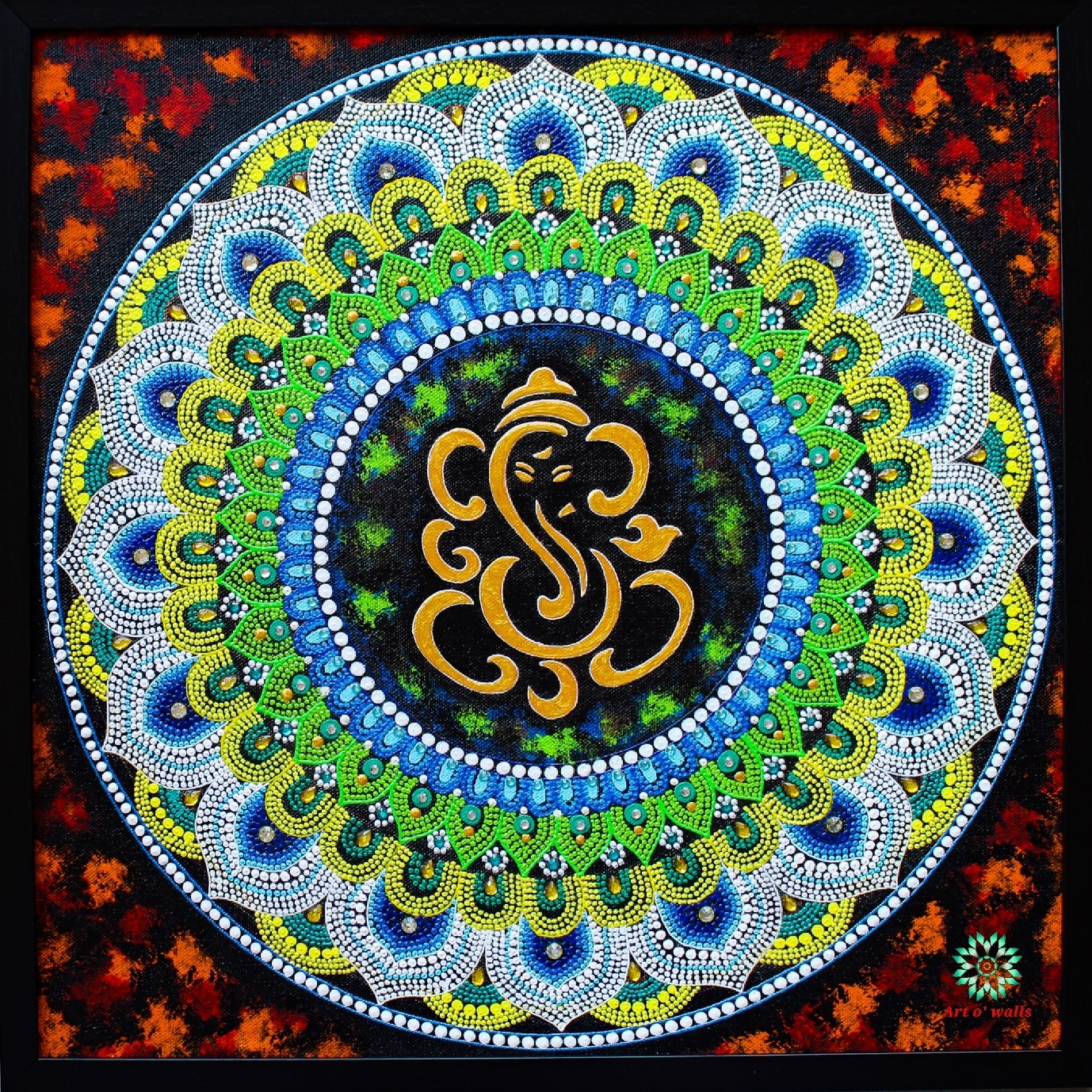 Gnaesha Mandala Painting  Artowalls destiné Mandala 