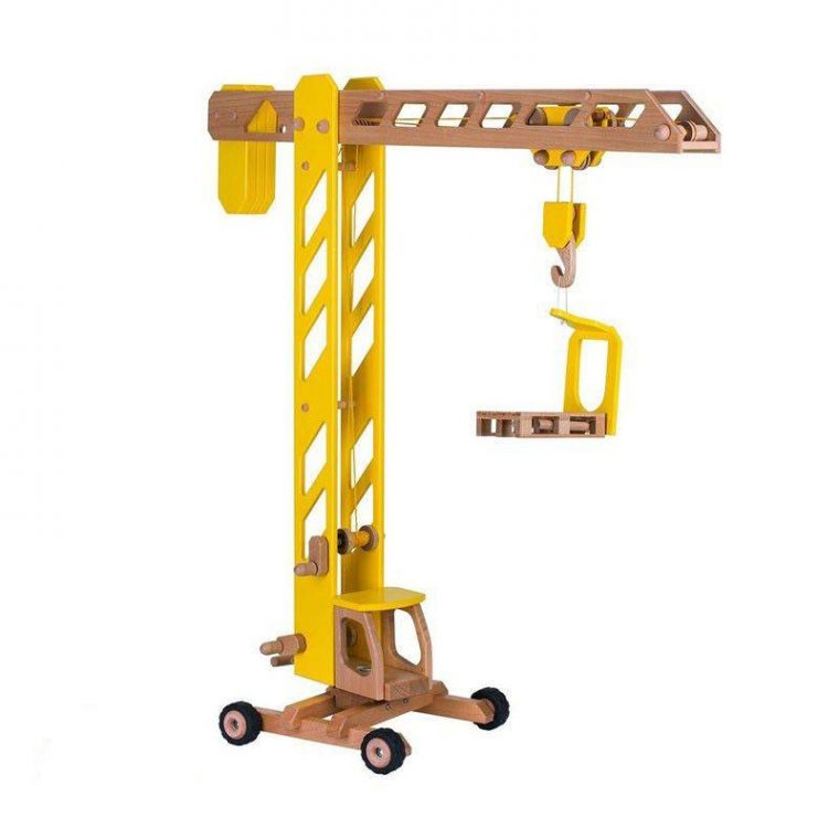 Grande Grue De Chantier En Bois Naturel – Jeux Et Jouets pour Jeux De Grue De Chantier Gratuit