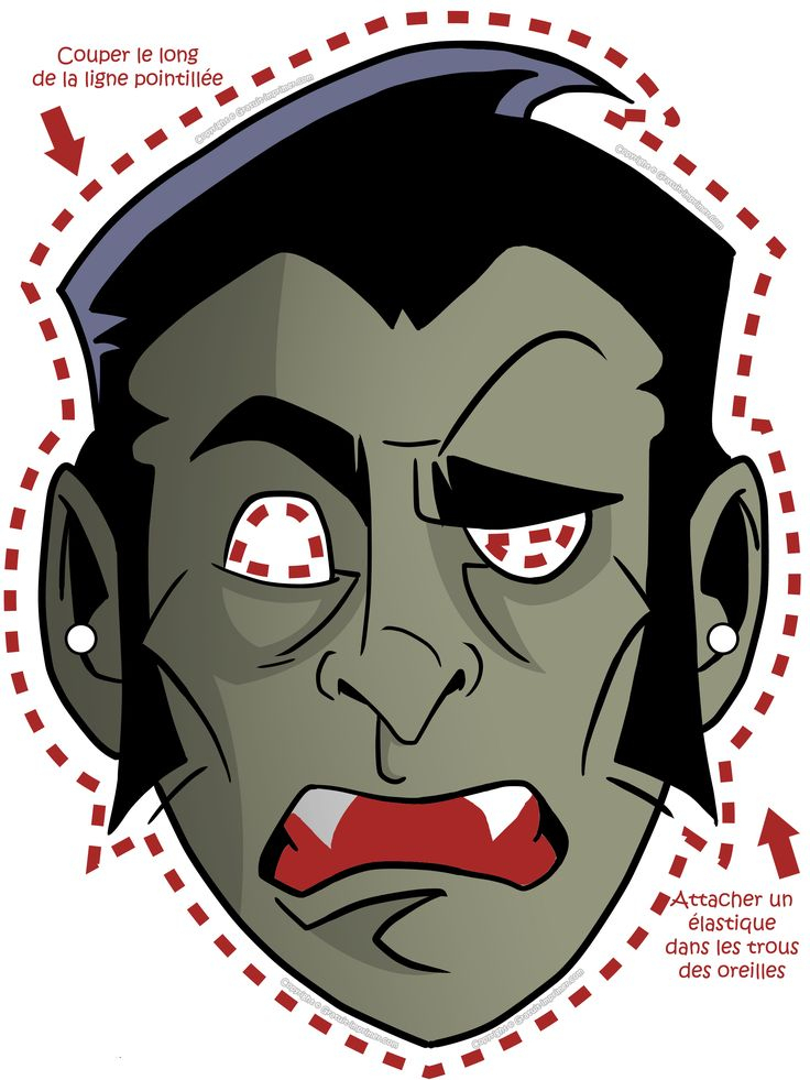 Gratuit!! Masque Dracula Vampire - Bricolage Jeu Halloween concernant Bricolage A Imprimer Gratuit 