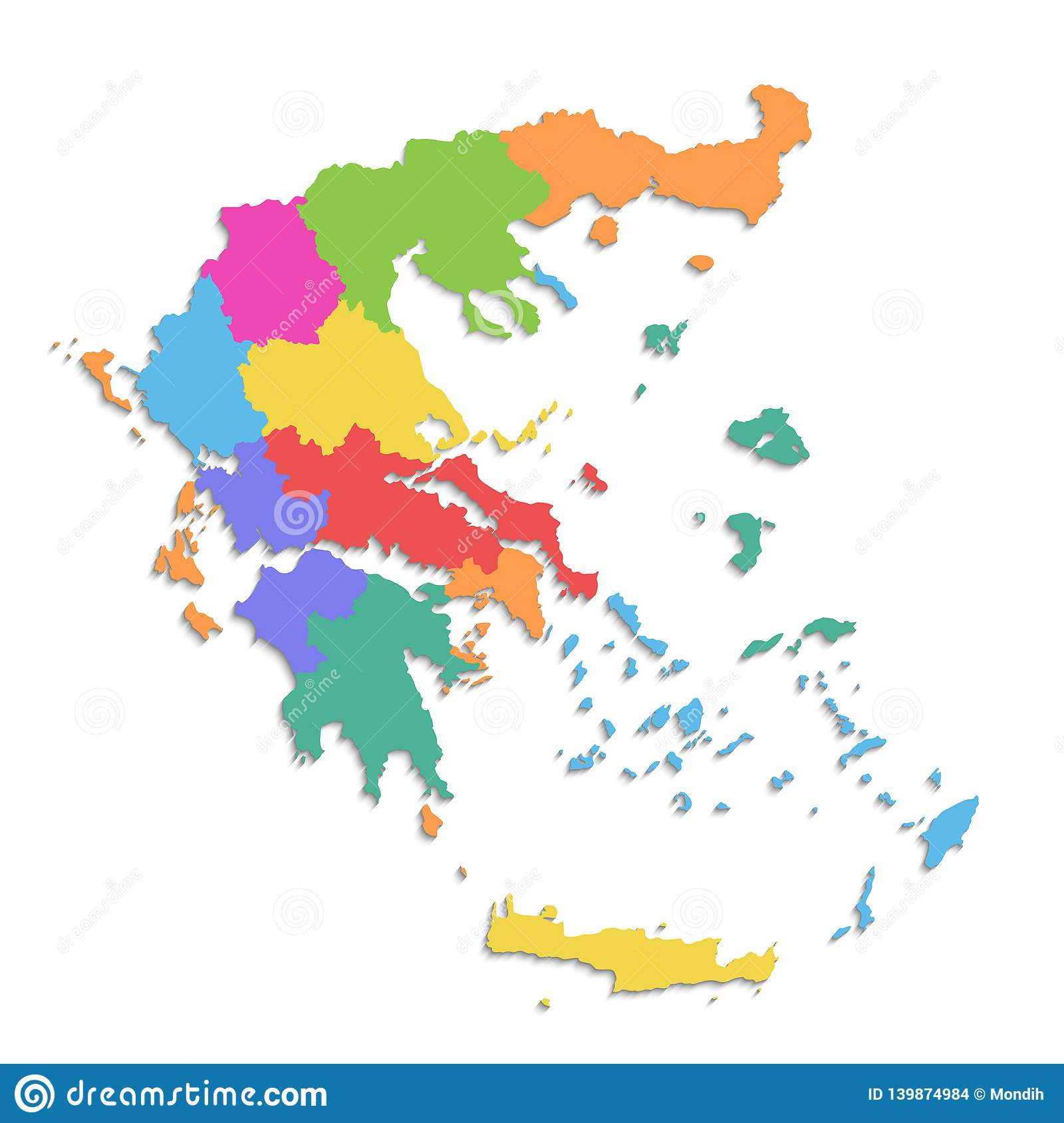 Greece Map, New Political Detailed Map, Separate dedans Grece Regions 