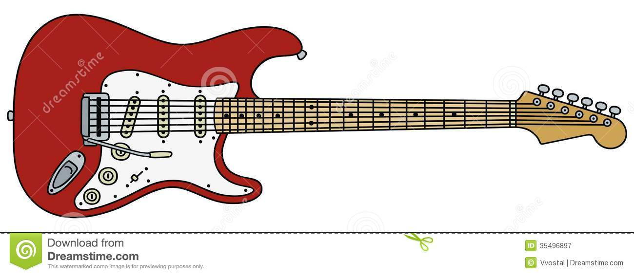 Guitare Électrique Illustration De Vecteur. Illustration avec Dessin De Guitare Électrique 