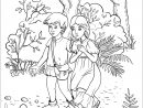 Hansel With His Sister Follow The Pebbles In The Forest avec Coloriage Hansel Et Gretel