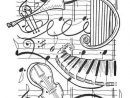 Harpe, Trompette, Violon, Piano  Coloriage Musique tout Coloriage Instrument De Musique À Imprimer