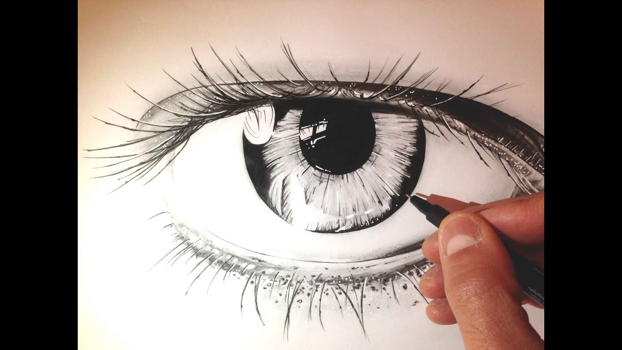 How To Draw A Realistic Eye  Comment Dessiner Un Oeil pour Yeux A Dessiner 