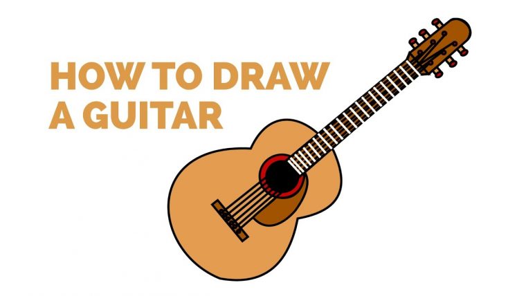 How To Draw An Acoustic Guitar In A Few Easy Steps serapportantà Dessin Guitare Facile