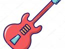 Icône Guitare Électrique, Style Dessin Animé Image pour Dessin De Guitare Électrique
