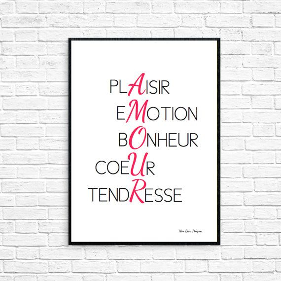 Illustration Amour Mots D&amp;#039;Amour Affiche À Imprimer  Mots intérieur Image D Amour A Imprimer 