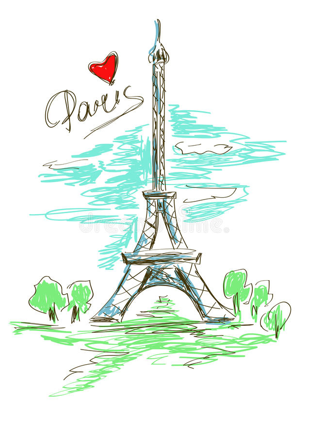 Illustration De Croquis De Tour Eiffel Illustration De pour Croquis Tour Eiffel 