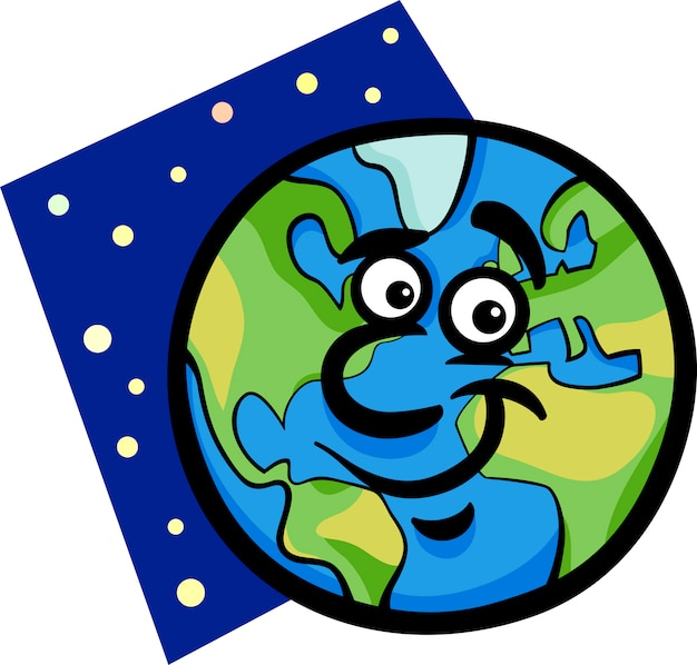 Illustration De Dessin Animé Drôle Planète Terre  Vecteur avec Dessin Planète 