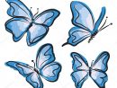 Illustration De Papillon Bleu Volant — Image Vectorielle À serapportantà Forme Papillon À Découper