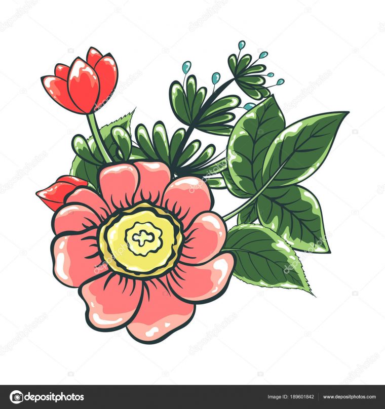 Illustration Vectorielle Des Fleurs. Ornement Floral concernant Dessin Bouquet De Fleurs