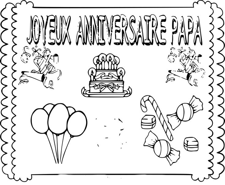 Image Associée  Anniversaire Papa, Coloriage Joyeux dedans Bon Anniversaire Papa 