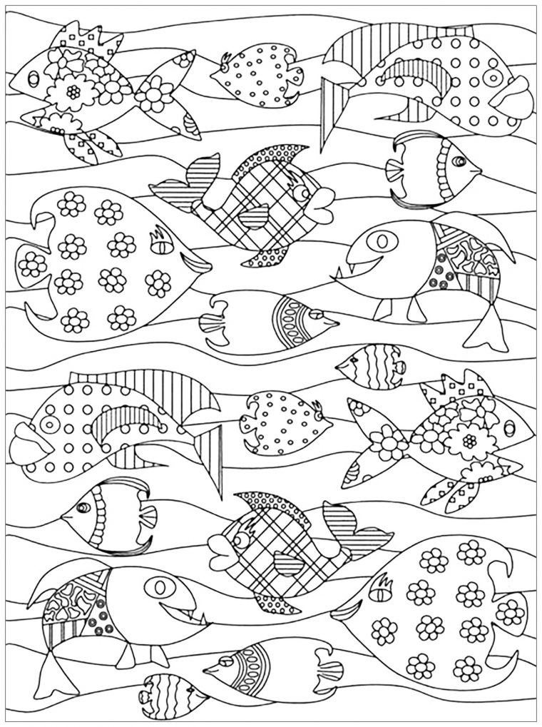 Image De Poissons À Télécharger Et Colorier – Coloriage De à Coloriage De Poissons