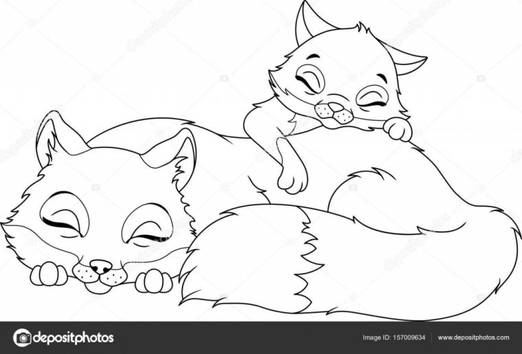 Imágenes: Dormir Para Colorear  Zorros Para Dormir Página à Coloriage De Zorro