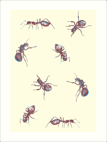 Impression Artistique « Motif De Fourmis » Par pour Apprendre A Dessiner Une Fourmi 