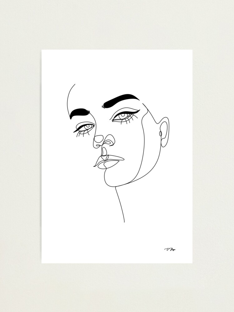 Impression Photo « Visage D&amp;#039;Art En Ligne Abstrait. Dessin concernant Impression Dessin 