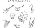 Instrument De Musique Dessin Noir Et Blanc - Get Images One tout Instruments De Musique Dessin