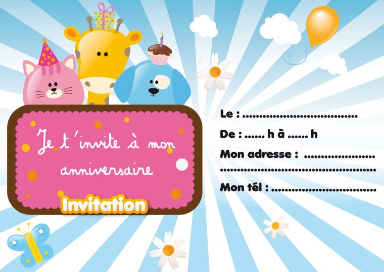 Invitation Anniversaire Gratuite À Imprimer à Carte D Anniversaire Imprimer