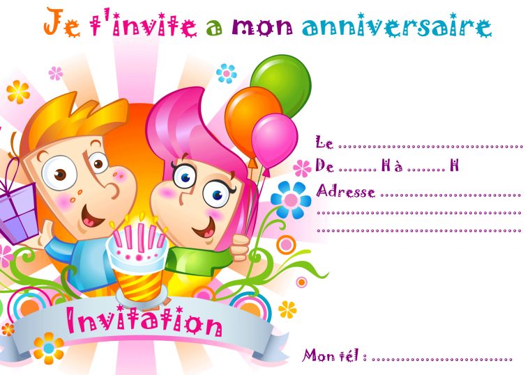 Invitation Anniversaire Gratuite À Imprimer concernant Carte D Anniversaire Fille A Imprimer