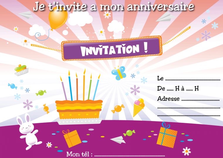 Invitation Anniversaire Gratuite À Imprimer tout Carte Anniversaire À Imprimer Fille