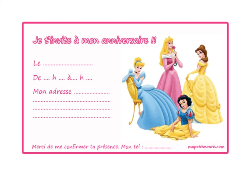 Invitation Princesse encequiconcerne Prénom Princesse Disney 