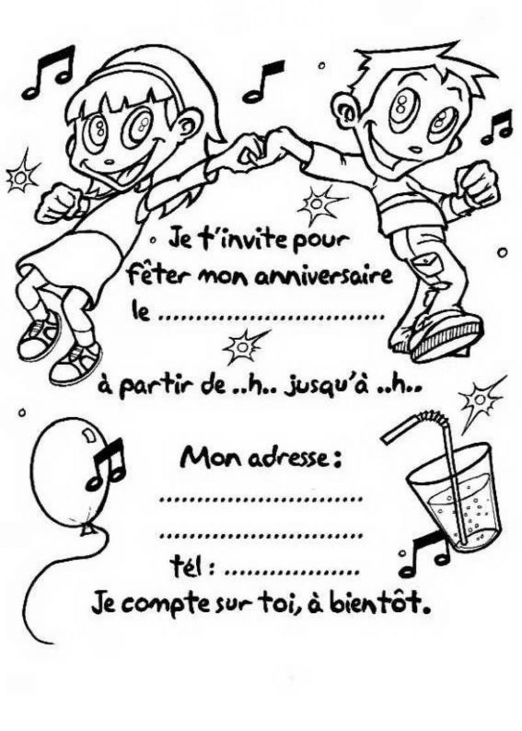 Invitations À Imprimer Anniversaire avec Dessin Anniversaire À Imprimer