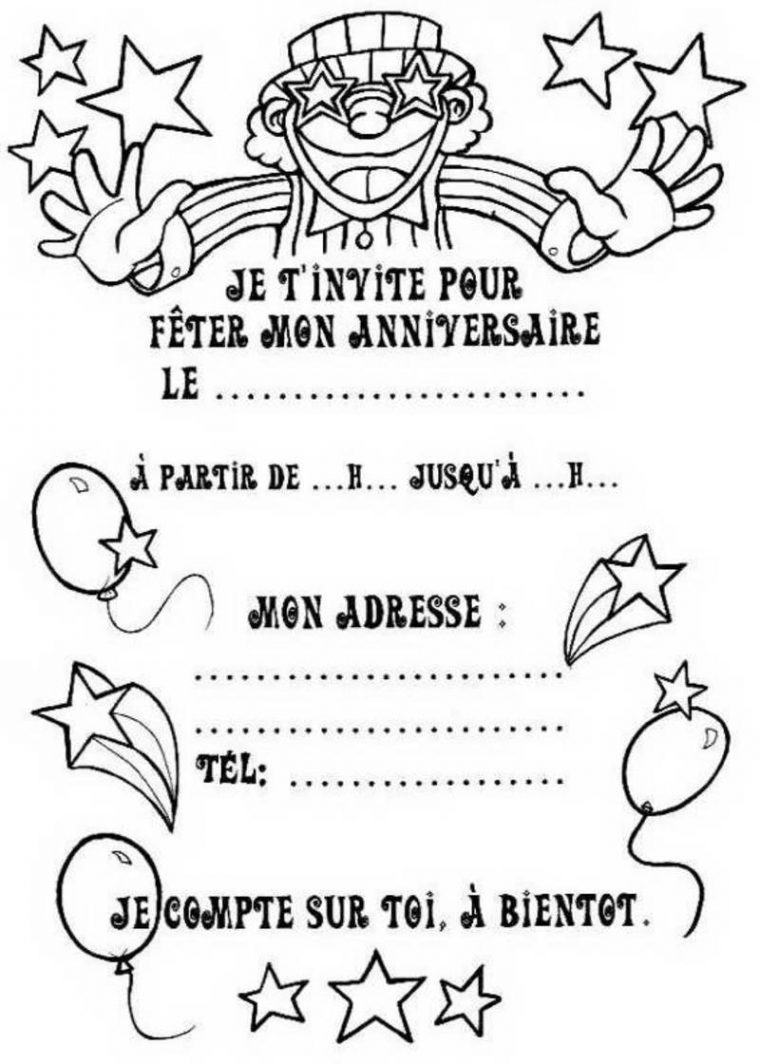 Invitations À Imprimer Anniversaire intérieur Dessin Anniversaire À Imprimer