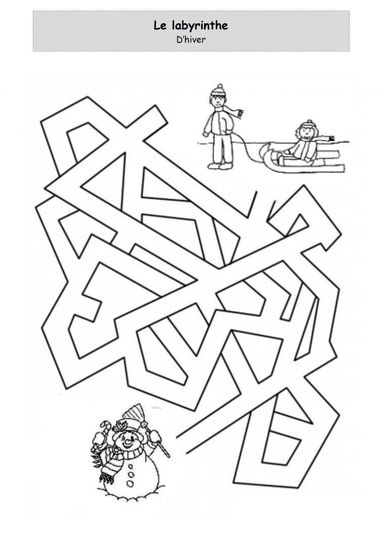 Janvier En Blanc – Le Labyrinthe intérieur Coloriage Janvier Maternelle