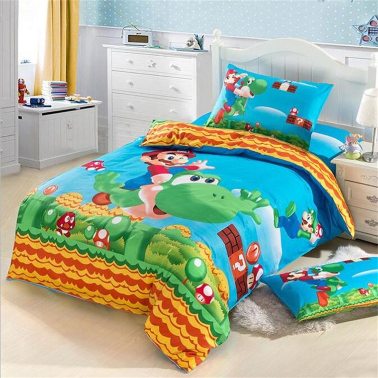 Japanse Kinderen Karakter Super Mario Beddengoed Set Puur à Couette Mario Bros