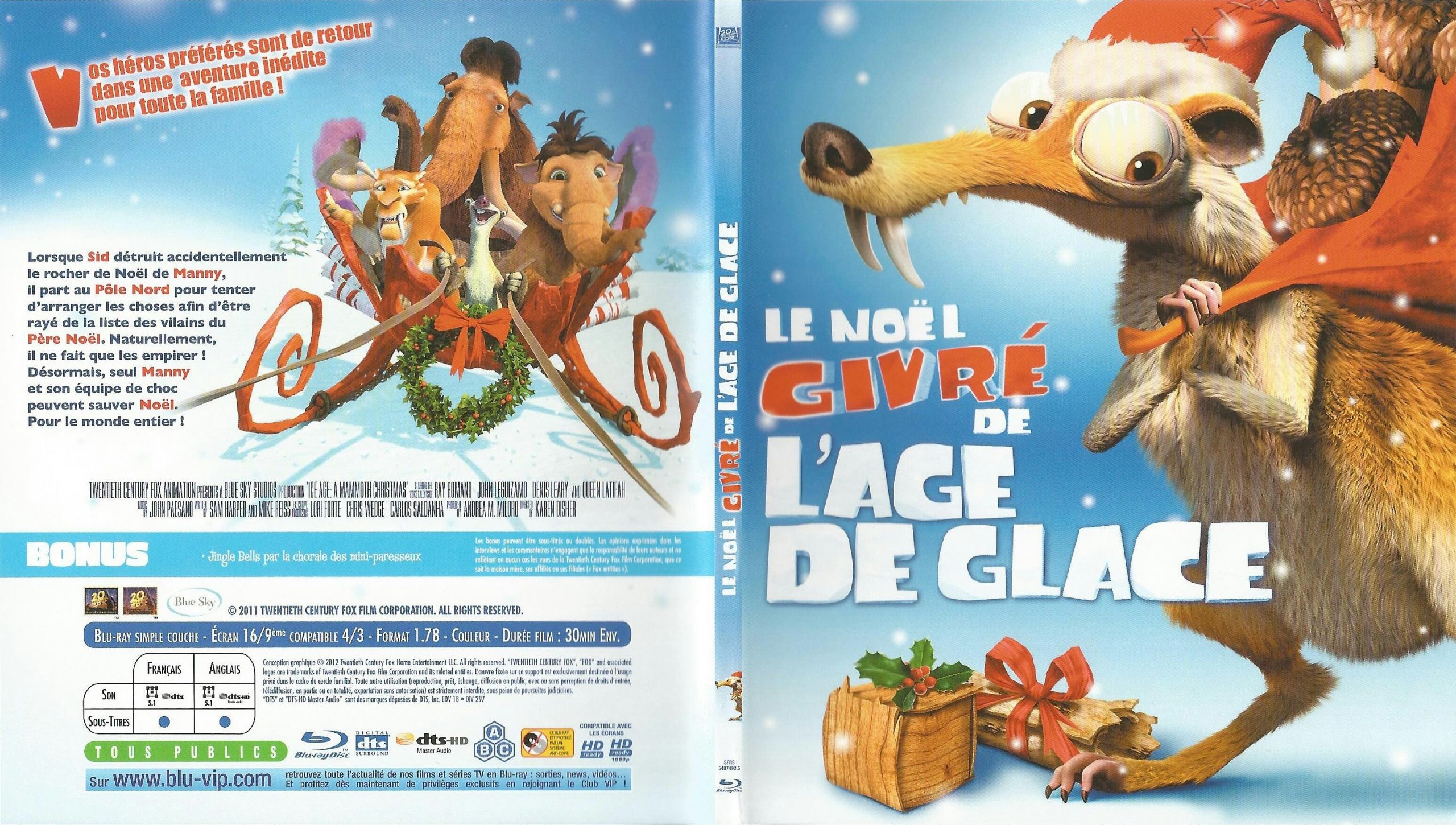 Jaquette Dvd De Le Noël Givré De L'Âge De Glace (Blu-Ray à Mammouth L Age De Glace