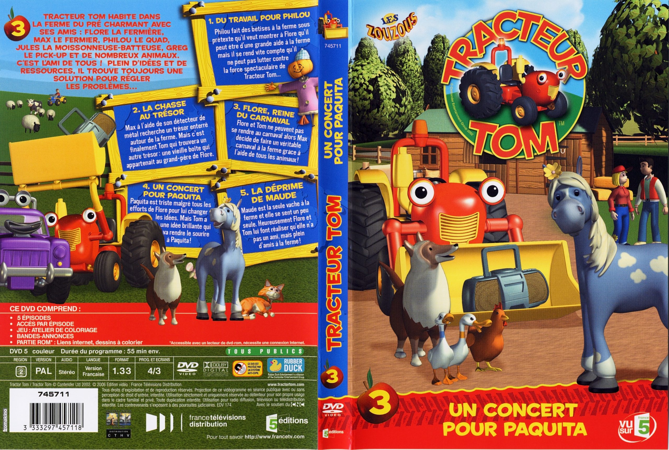 Jaquette Dvd De Tracteur Tom Saison 2 Vol 3 - Cinéma Passion destiné Video De Tracteur Tom